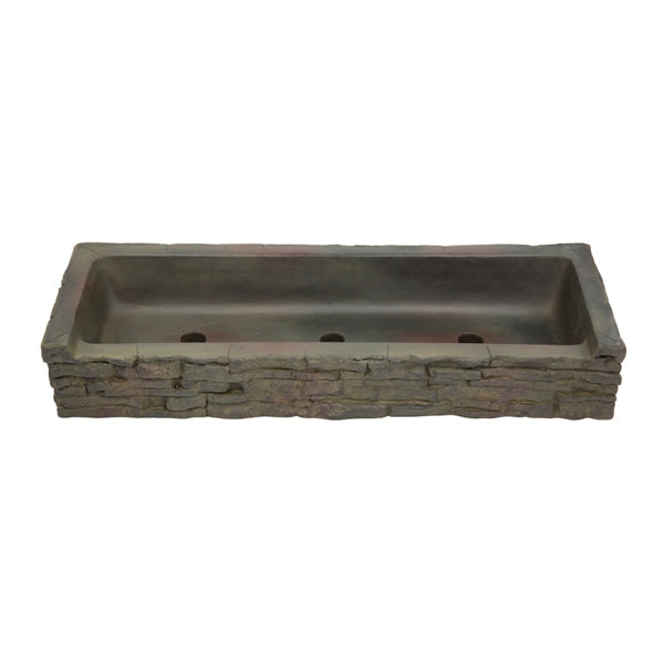 Photo of Aquascape Straight Stacked Slate Wall Base and Toppers - Aquascape Canada