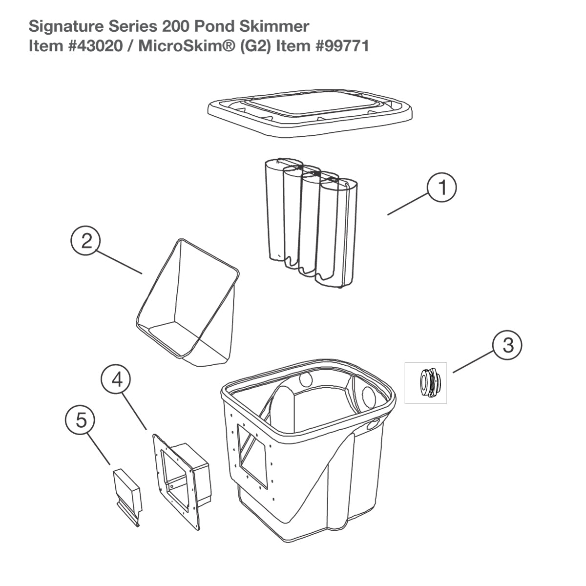 Photo of Aquascape Signature Series 200 Skimmer Replacement Parts - Item 43020  - Aquascape USA