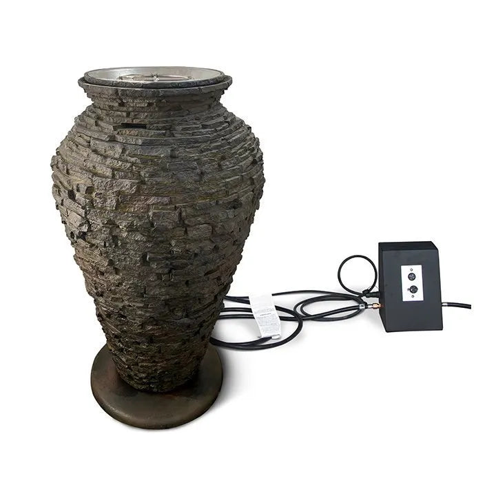 Photo of Aquascape Fire and Water Stacked Slate Urn Large  - Aquascape USA