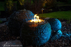 Photo of Aquascape Fire and Water Stacked Slate Sphere - Medium  - Aquascape USA
